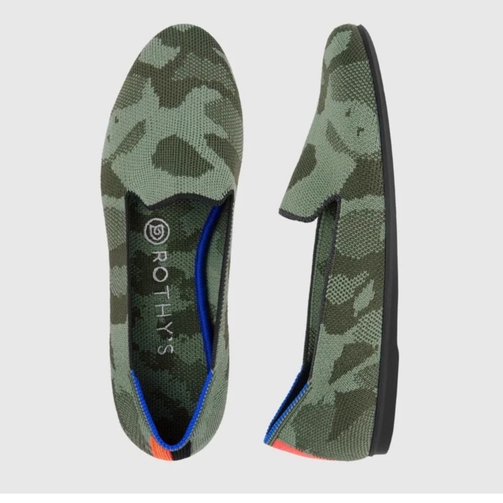 Rothys The Loafer Olive Camo